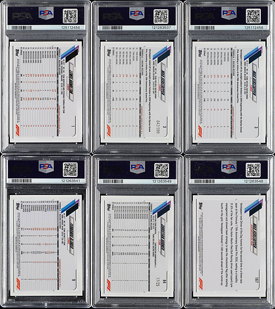 2021 Topps Chrome F1 PSA-Graded Collection (11) Including Lewis Hamilton and Max Verstappen
