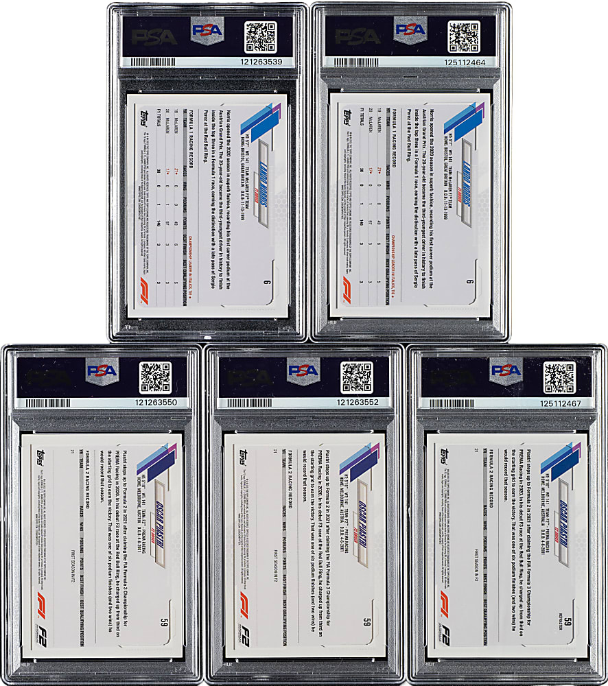 2021 Topps Chrome F1 PSA-Graded Collection (11) Including Lewis Hamilton and Max Verstappen
