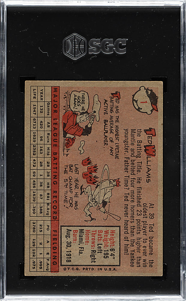 1958 Topps #1 Ted Williams SGC EX 5