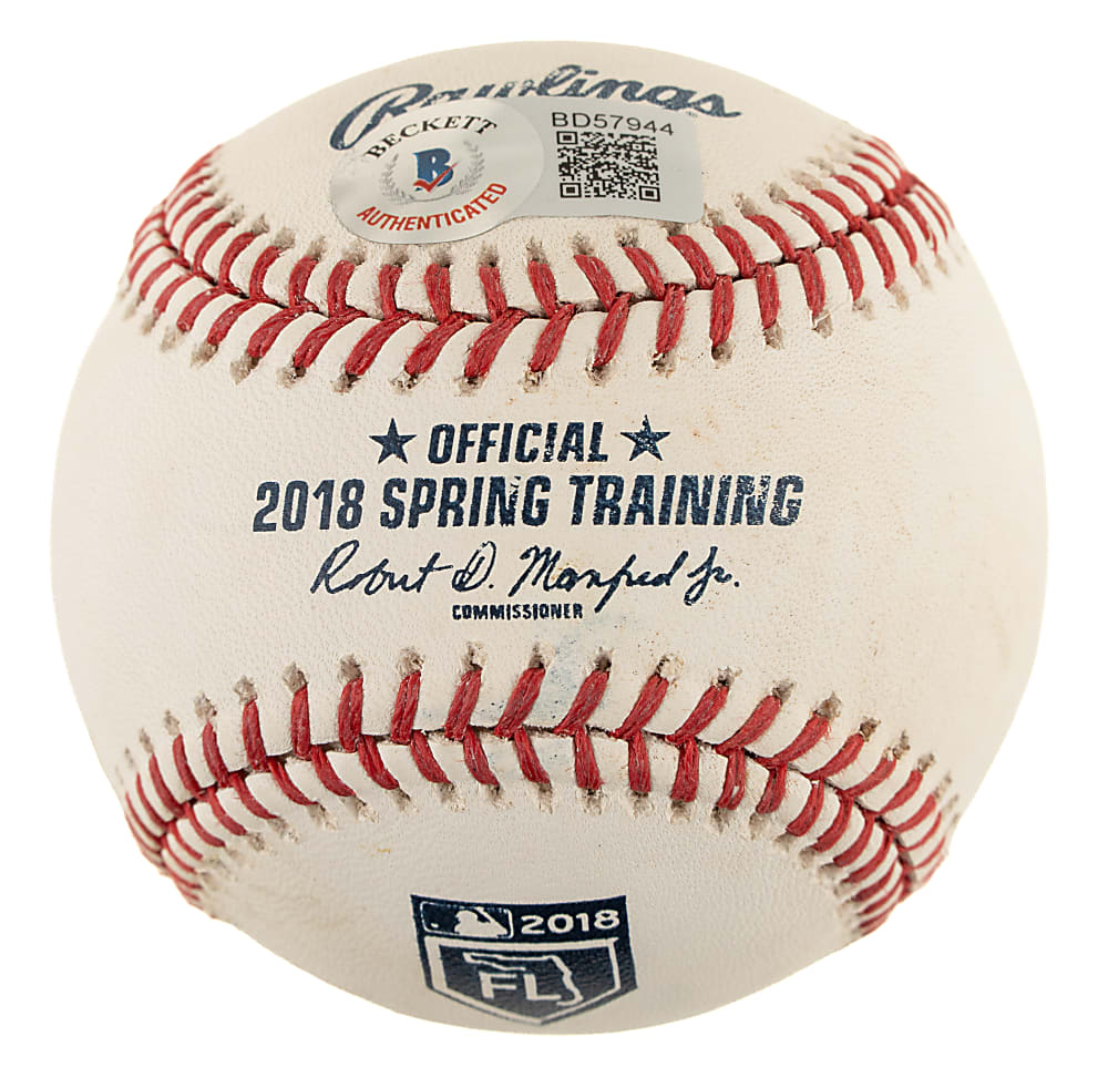 Freddie Freeman Single-Signed 2018 Spring Training Baseball - Beckett