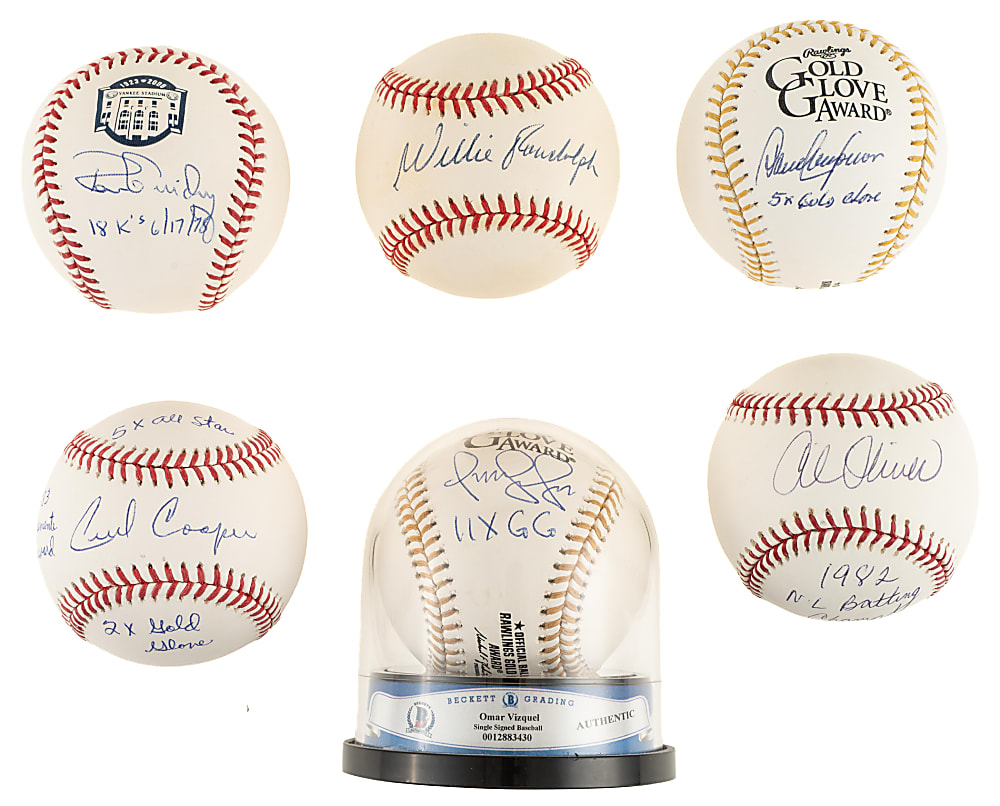 Single-Signed Baseball Collection (15) Including Willie Randolph and Omar Vizquel - JSA, Beckett, and PSA/DNA