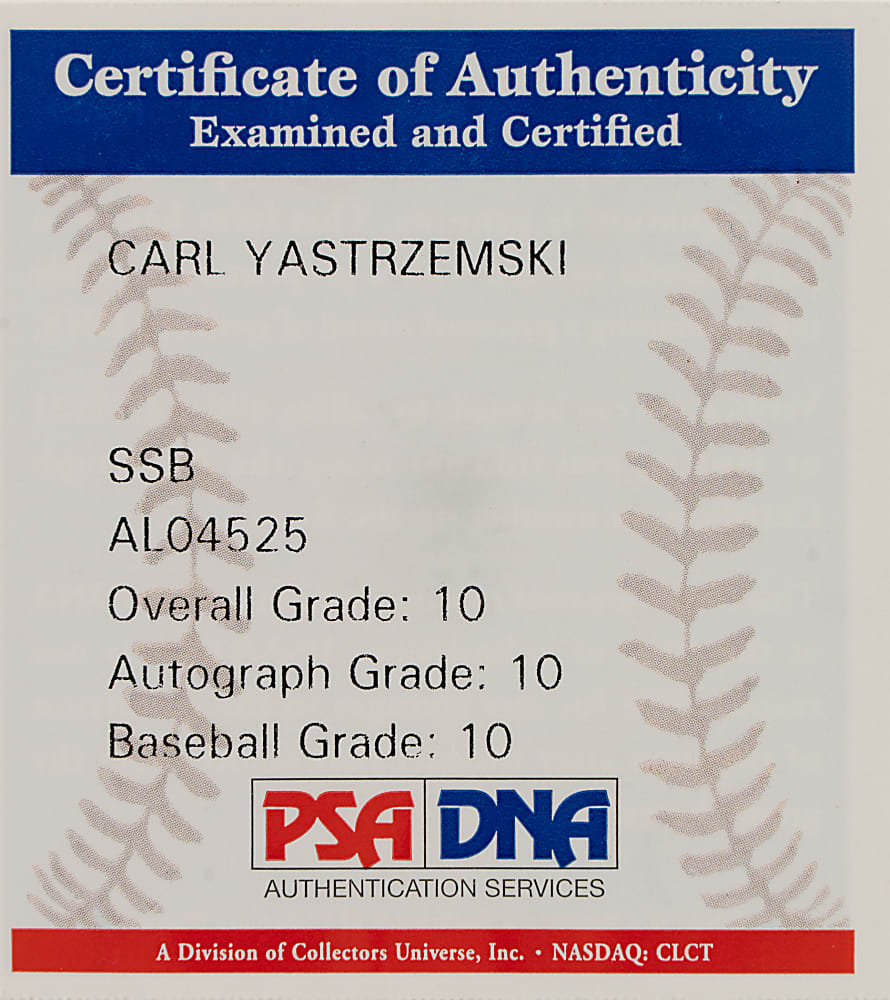 Carl Yastrzemski Single-Signed Baseball with "HOF 89" Inscription PSA/DNA GEM MINT 10