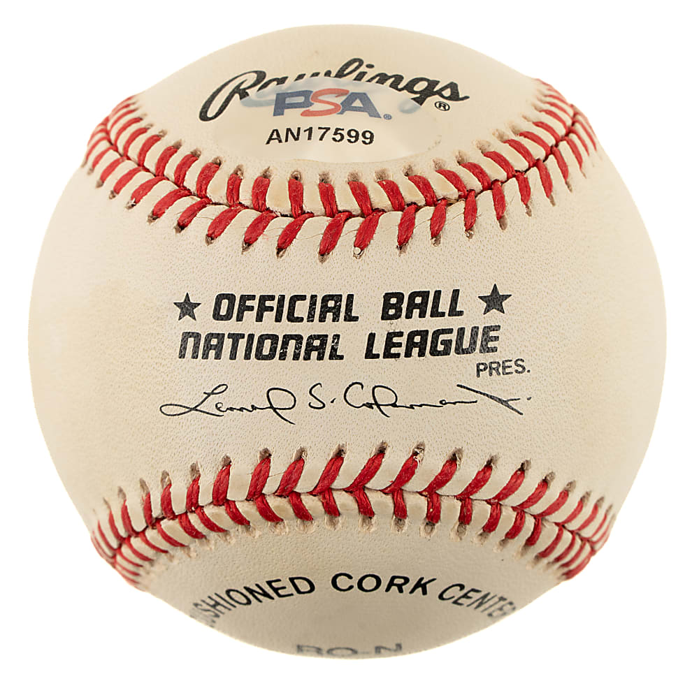 Robin Roberts Single-Signed Baseball with "HOF 76" Inscription - PSA/DNA