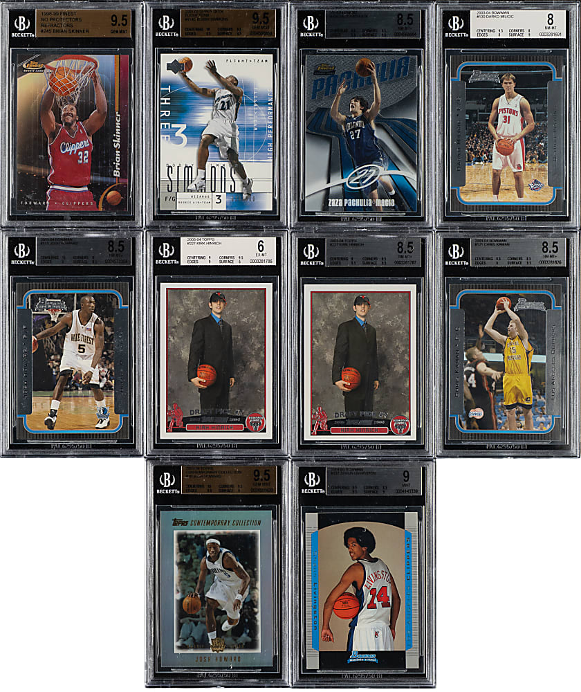 1998 to 2004 Bowman, Topps, and Upper Deck Basketball Rookie BGS-Graded Collection (16) Including Amare Stoudemire