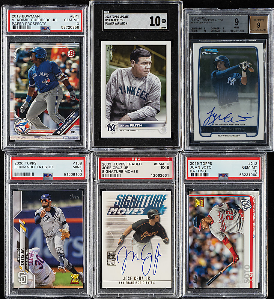 2003 to 2023 Topps and Bowman PSA- and SGC-Graded Collection (14) Including Babe Ruth, Juan Soto, and Fernando Tatis Jr.