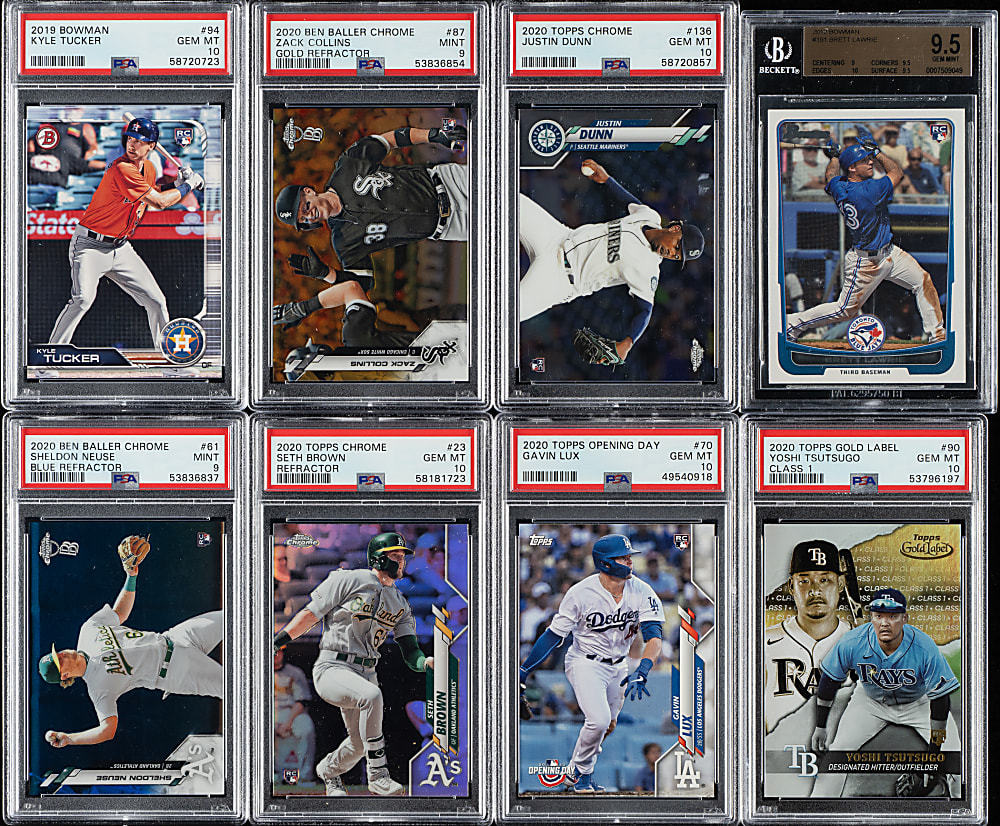 2012 to 2024 Topps and Bowman PSA- and BGS-Graded Rookie Collection (14) Kyle Tucker, Paul Skenes, and Vladimir Guerrero Jr.