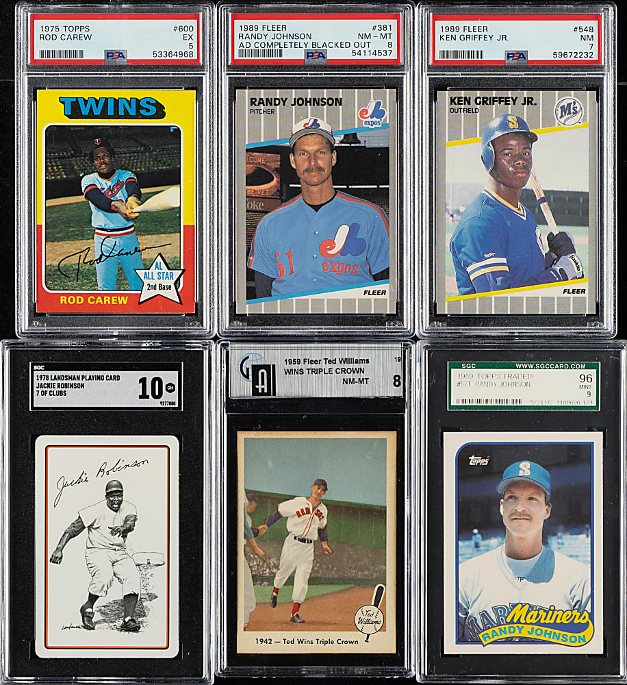 1959 to 1989 Topps, Fleer, and Donruss Hall of Fame and Stars PSA- and SGC-Graded Collection (20)