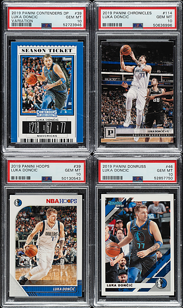 2018 to 2022 Panini and Donruss Basketball Luka Doncic PSA- and SGC-Graded Collection (10)