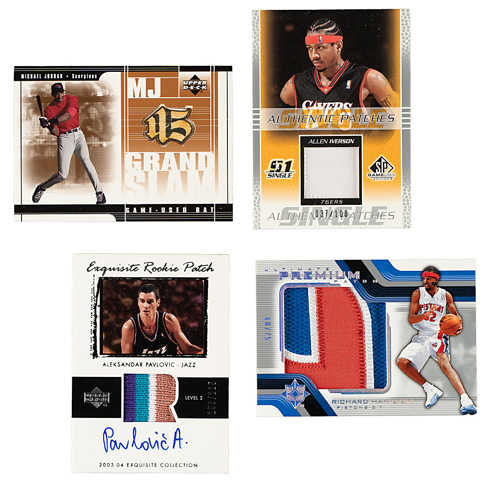 1999 to 2021 Upper Deck and Panini Basketball Autograph and Relic Collection (10) Including Michael Jordan, Allen Iverson, and Richard Hamilton