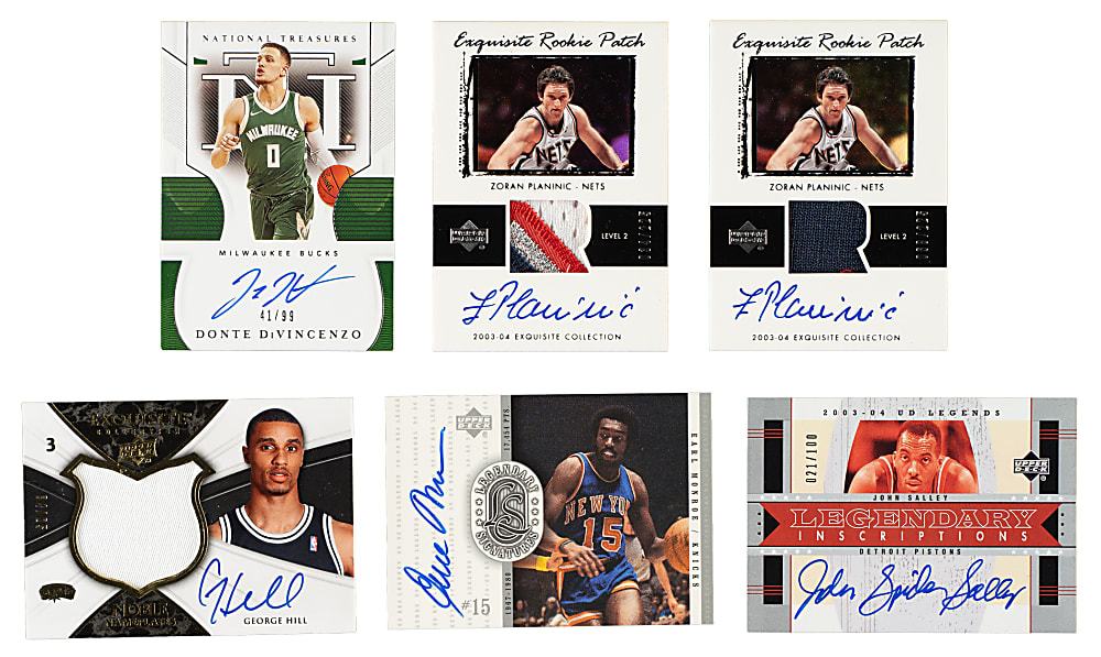 1999 to 2021 Upper Deck and Panini Basketball Autograph and Relic Collection (10) Including Michael Jordan, Allen Iverson, and Richard Hamilton
