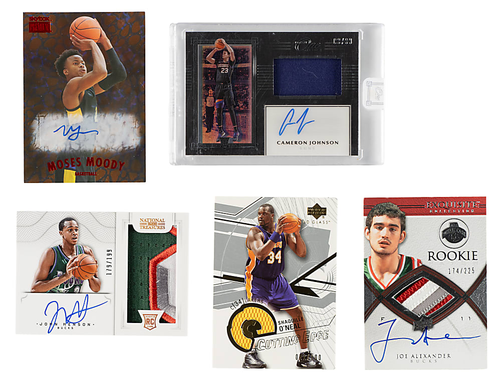 2003 to 2021 Upper Deck, Topps, and Panini Basketball Autograph and Relic Collection (9) Including Blake Griffin, Paul Pierce, and Shaquille O'Neal