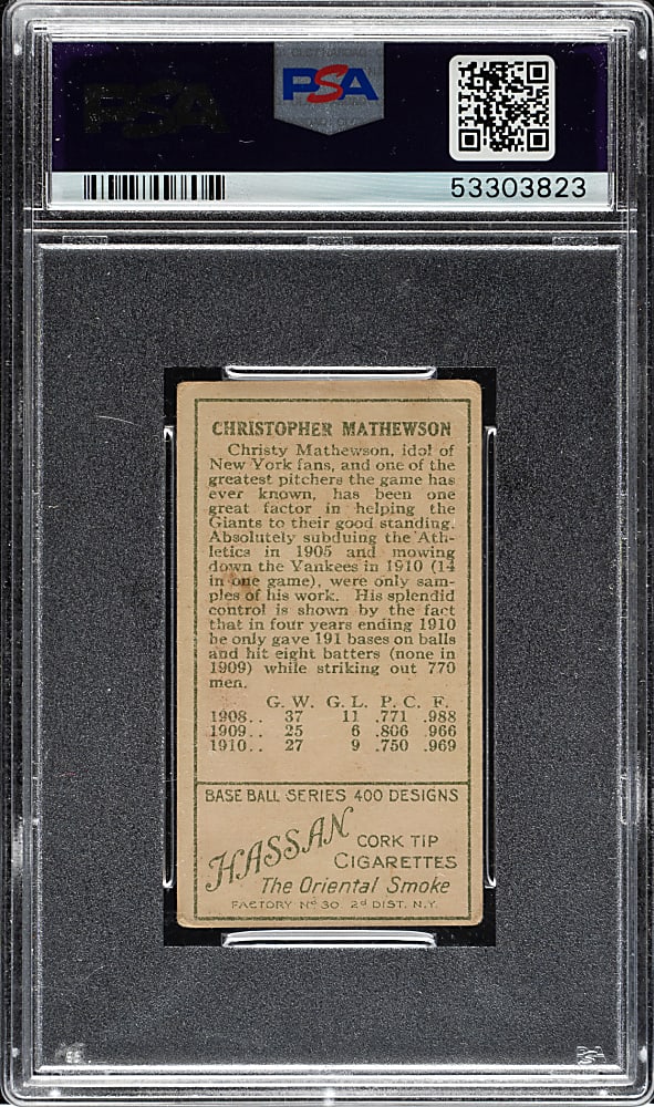 1911 T205 Gold Border Christy Mathewson PSA GOOD+ 2.5