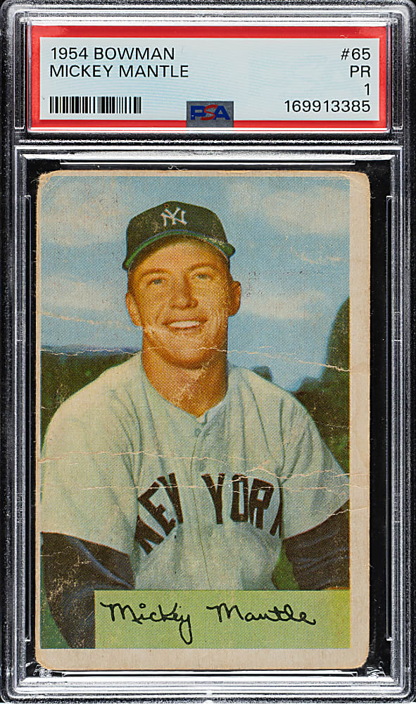 1954 Bowman #65 Mickey Mantle PSA POOR 1