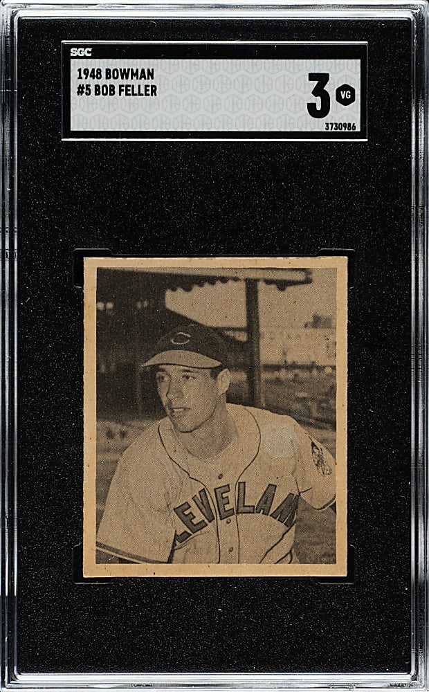 1948 Bowman #5 Bob Feller SGC VG 3