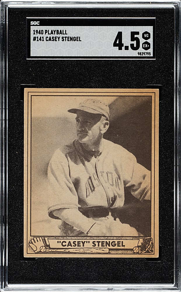 1940 R335 Play Ball #141 Casey Stengel SGC VG/EX+ 4.5