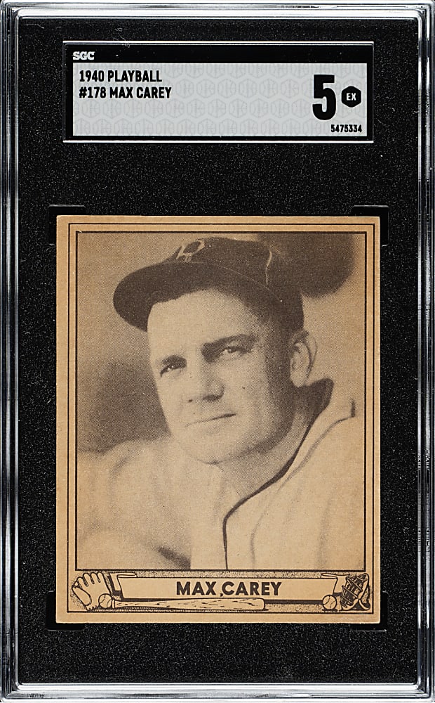 1940 R335 Play Ball #178 Max Carey SGC EX 5