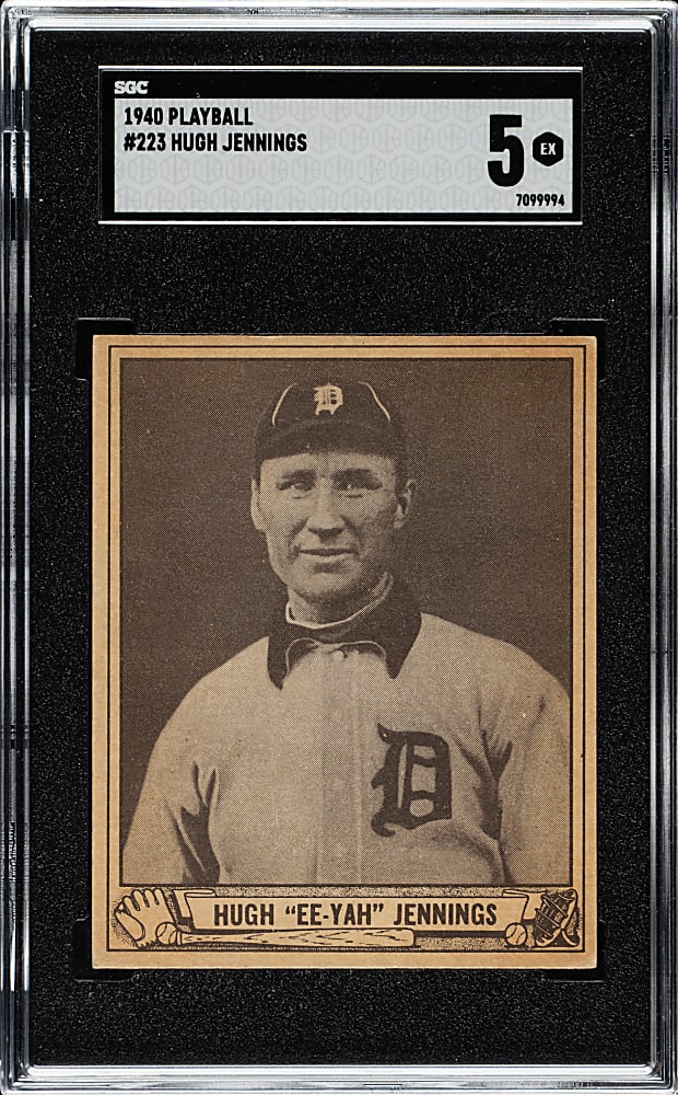 1940 R335 Play Ball #223 Hugh Jennings SGC EX 5