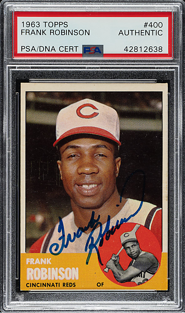 Signed 1963 Topps #400 Frank Robinson - PSA/DNA