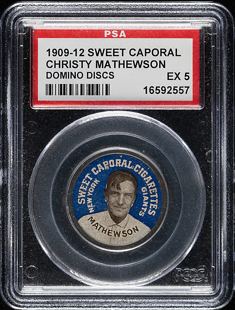 1909-1912 PX7 Sweet Caporal Domino Discs Christy Mathewson PSA EX 5