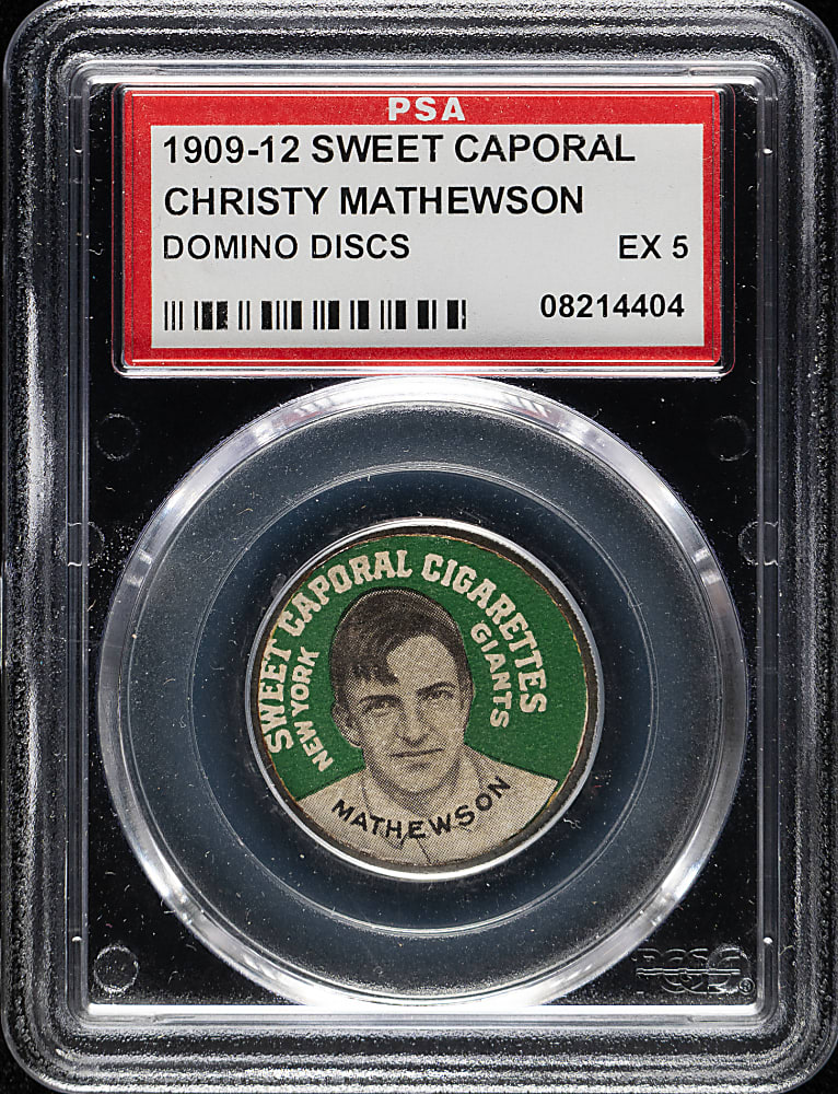 1909-1912 PX7 Sweet Caporal Domino Discs Christy Mathewson PSA EX 5