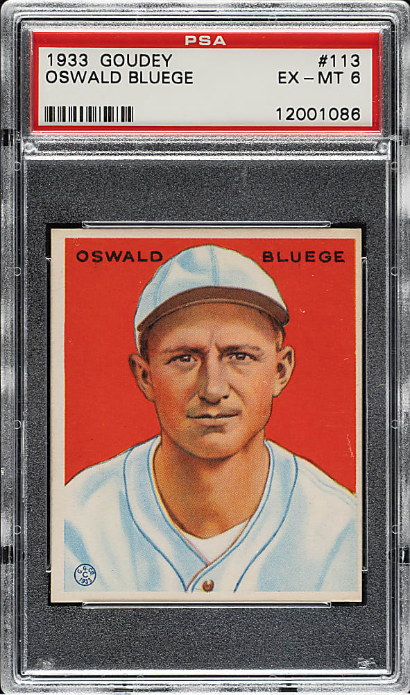 1933 R319 Goudey #113 Oswald Bluege PSA EX-MT 6