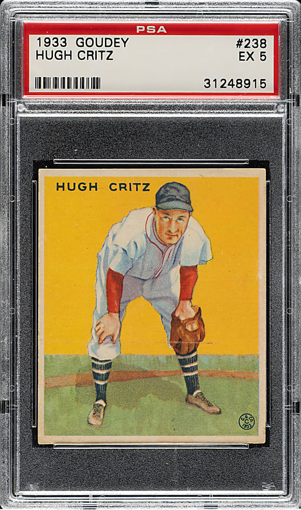 1933 R319 Goudey #238 Hugh Critz PSA EX 5