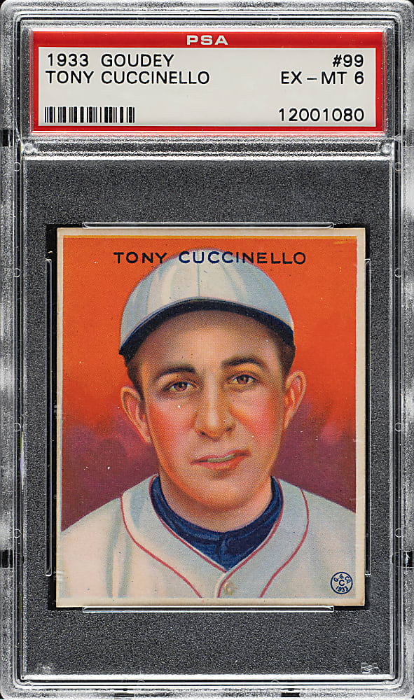 1933 R319 Goudey #99 Tony Cuccinello PSA EX-MT 6