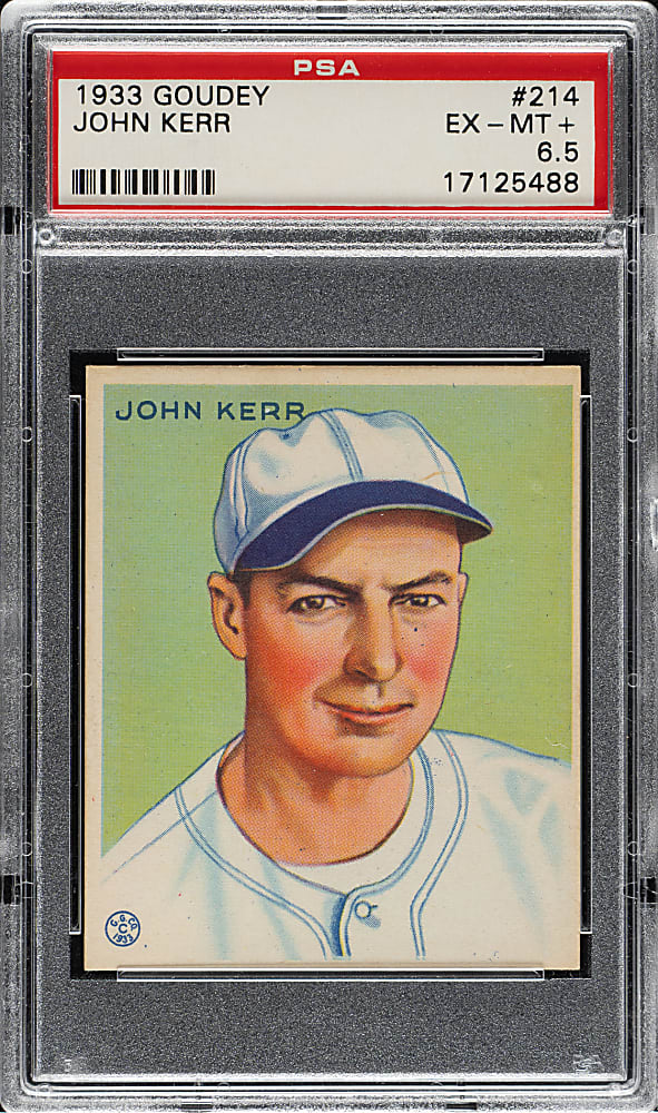 1933 R319 Goudey #214 John Kerr PSA EX-MT+ 6.5