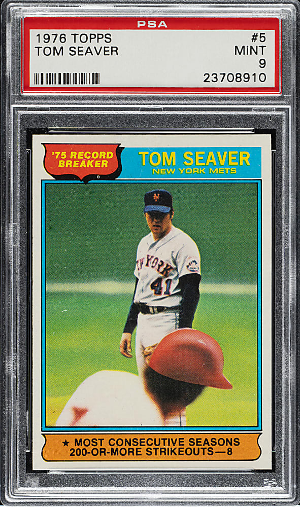 1976 Topps #5 Tom Seaver Record Breaker PSA MINT 9