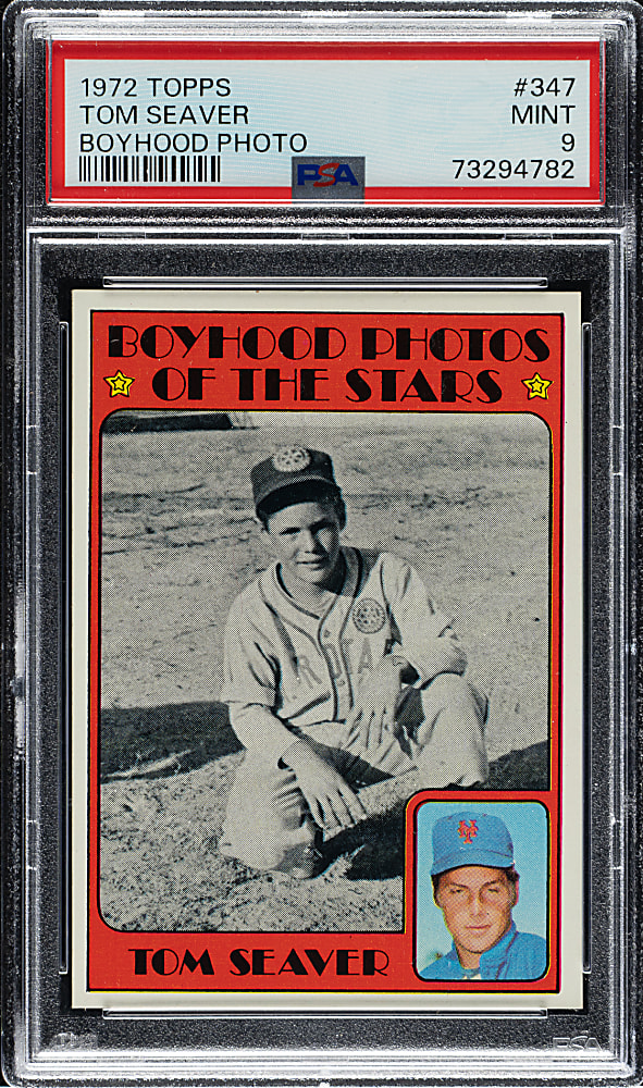 1972 Topps Boyhood Photo #347 Tom Seaver PSA MINT 9