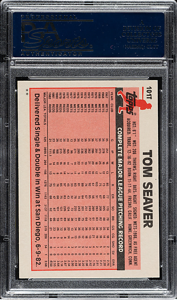 1983 Topps Traded #101T Tom Seaver PSA GEM MINT 10