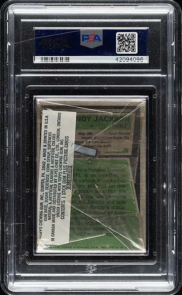 1975 Topps Football Unopened Cello Pack PSA NM 7