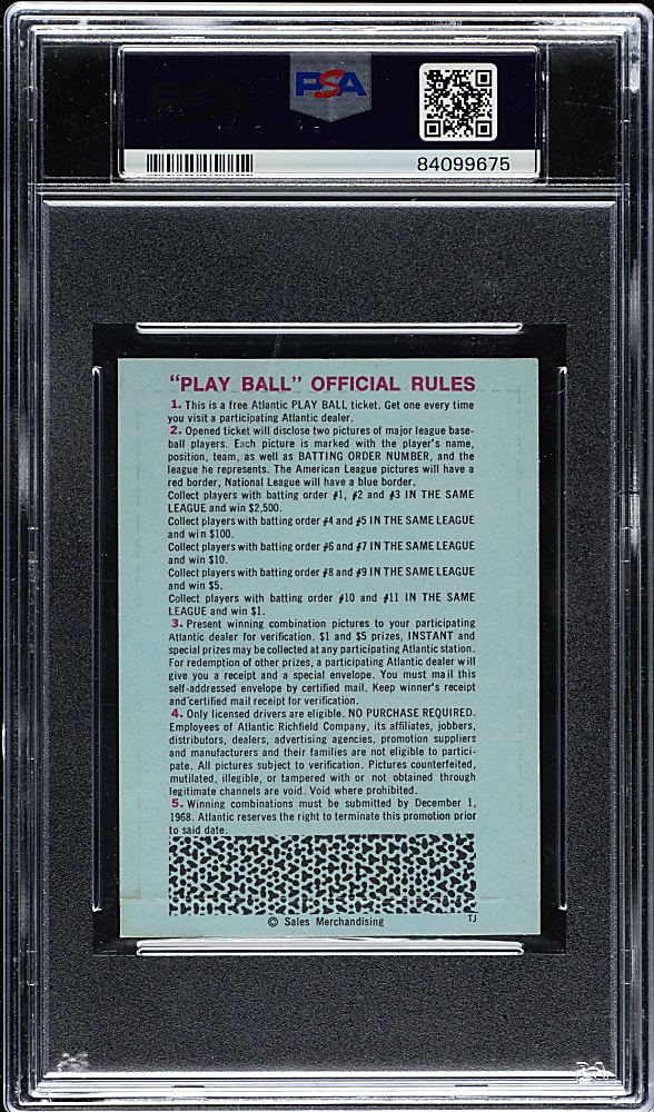 1968 Atlantic Oil Unopened Play Ball Pack PSA MINT 9