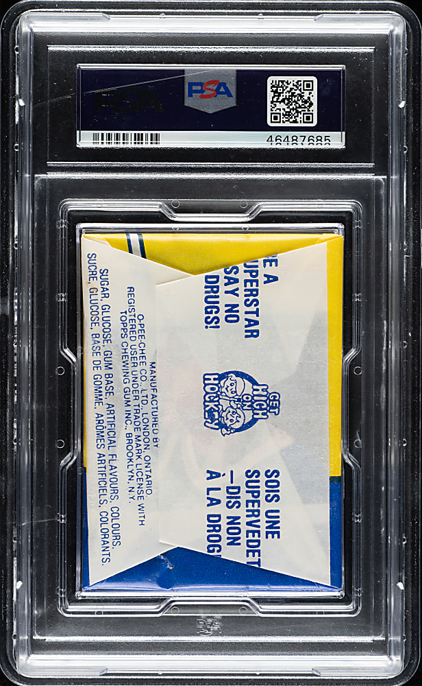 1985-1986 O-Pee-Chee Hockey Unopened Wax Pack PSA MINT 9 - Mario Lemieux Rookie Year!
