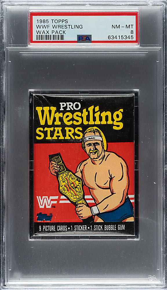 1985 Topps "WWF Pro Wrestling Stars" Unopened Wax Pack PSA NM-MT 8