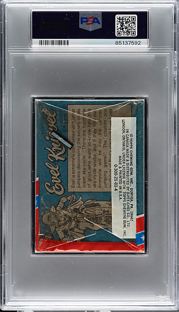 1974 Topps "Evel Knievel" Unopened Cello Pack PSA NM 7