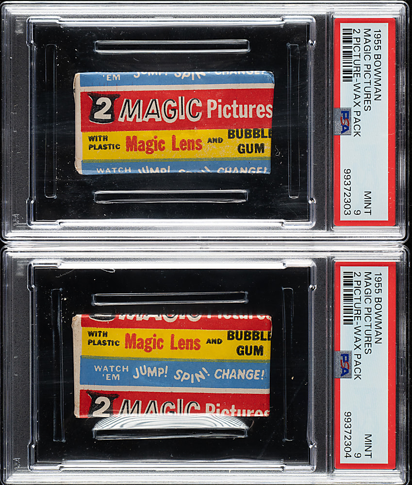 1955 Bowman "Magic Pictures" Unopened Wax Pack PSA MINT 9 Pair