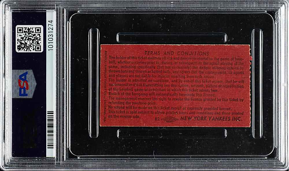 June 7, 1968 New York Yankees (vs. California Angels) Ticket Stub PSA VG-EX 4 - Thurman Munson was Drafted by the Yankees