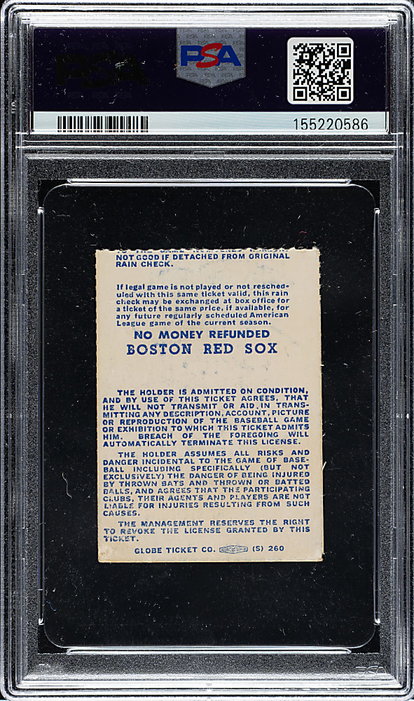June 8, 1976 Boston Red Sox (vs. Oakland Athletics) Ticket Stub PSA VG-EX 4 - The Day Wade Boggs and Rickey Henderson were Drafted