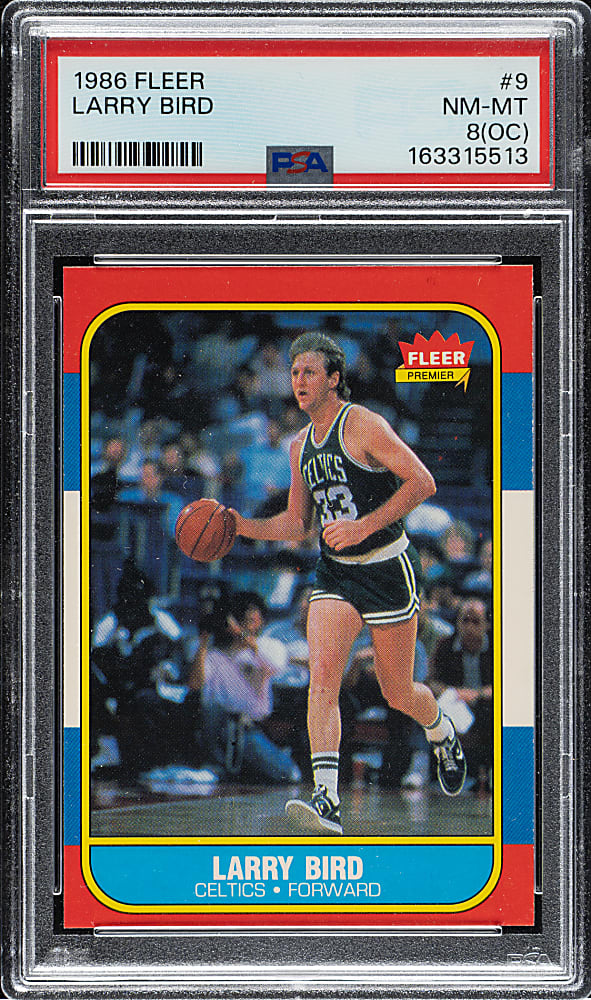 1986-1987 Fleer Basketball #9 Larry Bird PSA NM-MT 8 (OC)