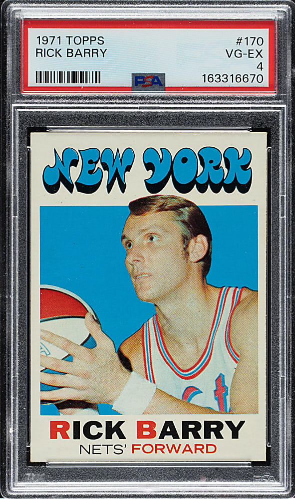 1971-1972 Topps Basketball #170 Rick Barry Rookie PSA VG-EX 4