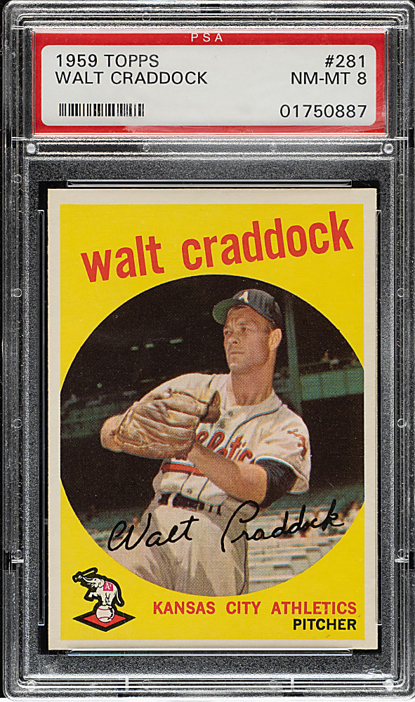 1959 Topps #281 Walt Craddock PSA NM-MT 8