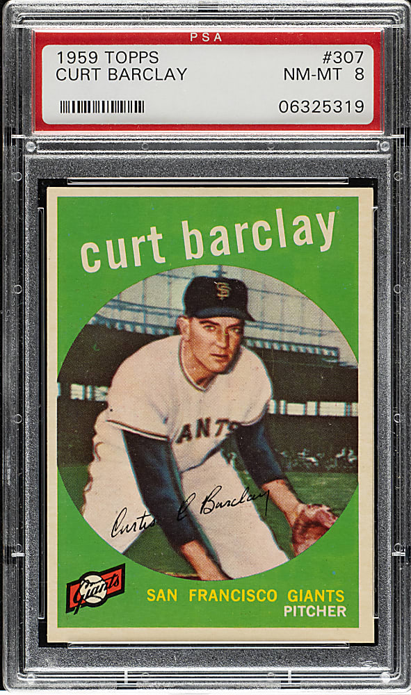 1959 Topps #307 Curt Barclay PSA NM-MT 8
