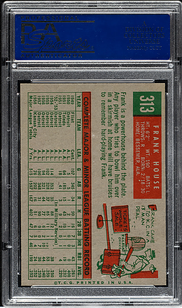 1959 Topps #313 Frank House PSA NM-MT 8