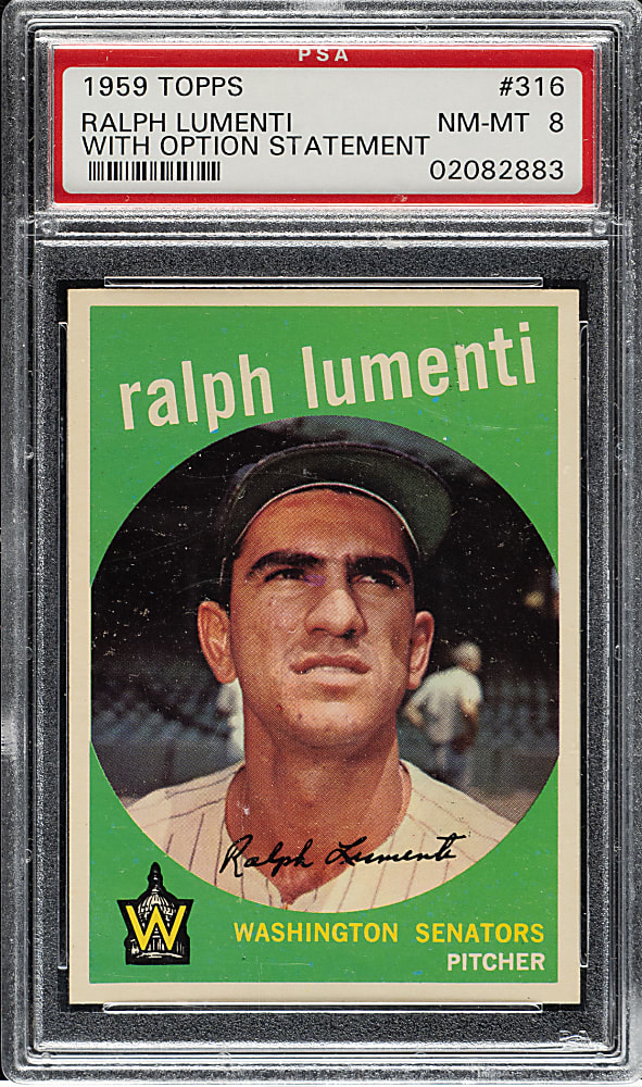 1959 Topps #316 Ralph Lumenti PSA NM-MT 8