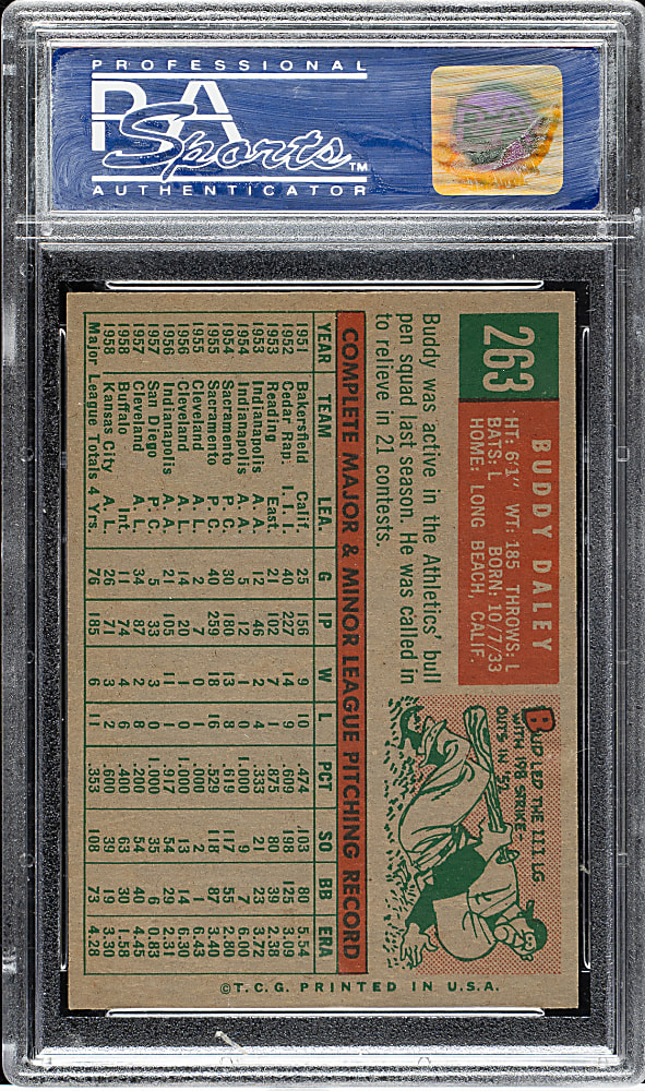 1959 Topps #263 Buddy Daley PSA NM-MT 8
