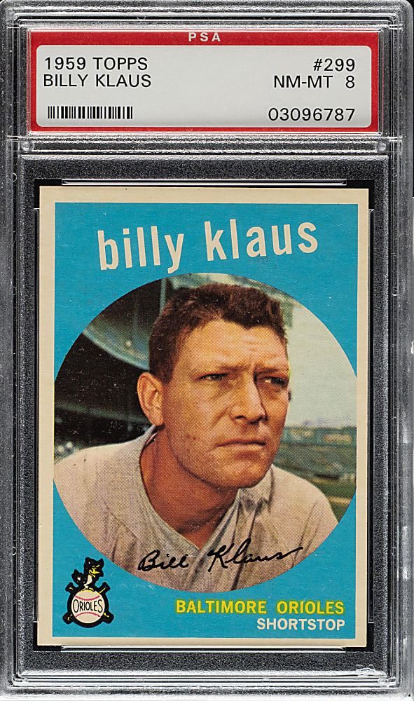 1959 Topps #299 Billy Klaus PSA NM-MT 8
