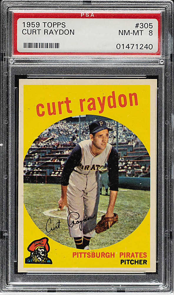 1959 Topps #305 Curt Raydon PSA NM-MT 8
