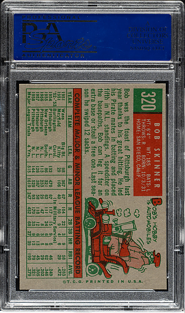 1959 Topps #320 Bob Skinner PSA NM-MT 8