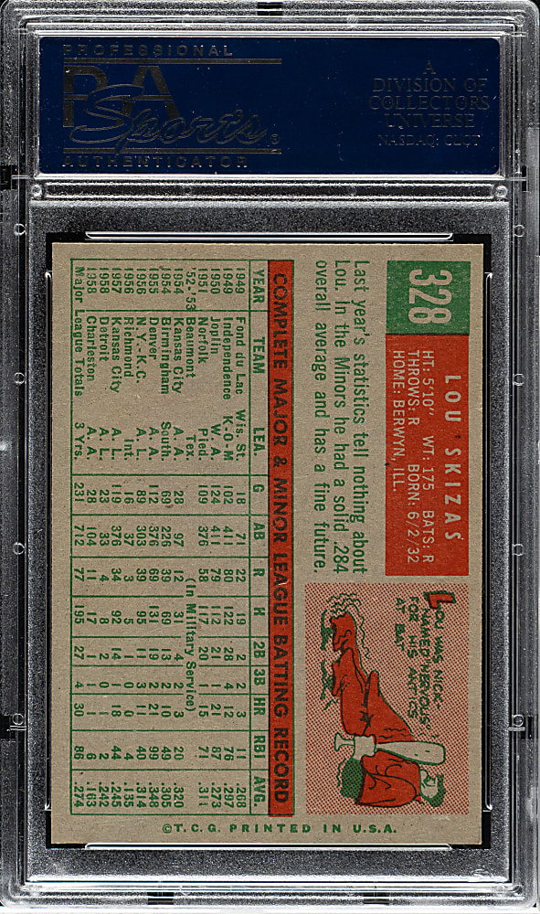 1959 Topps #328 Lou Skizas PSA NM-MT 8